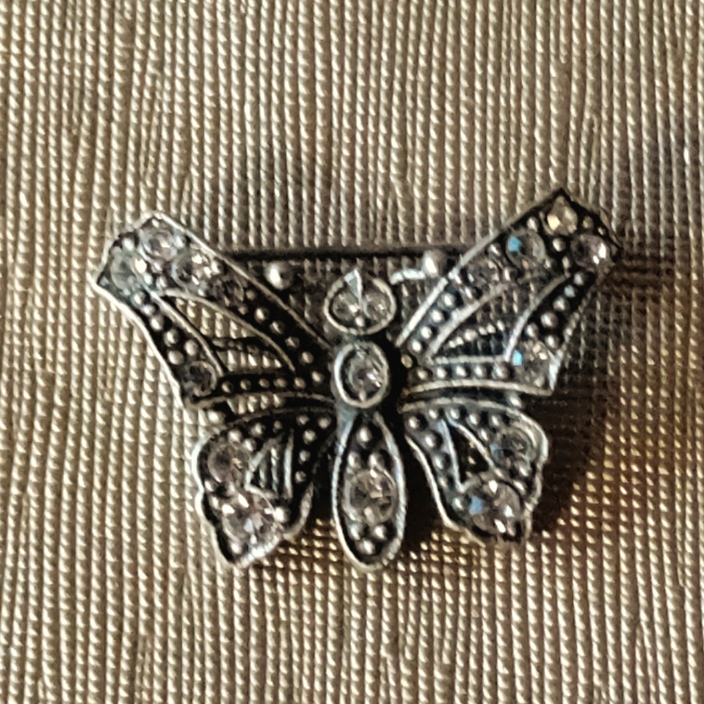 Deco Crystal Butterfly Pin